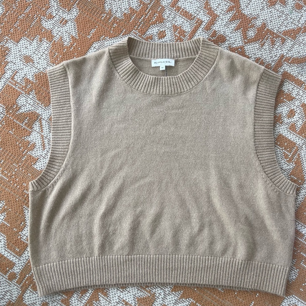 Ganni Tan Sleeveless Sweater